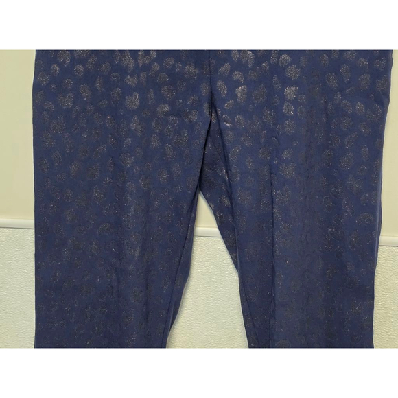 Women's Navy Leopard Crown &Ivy Pants Size 10 - Picture 3 of 10